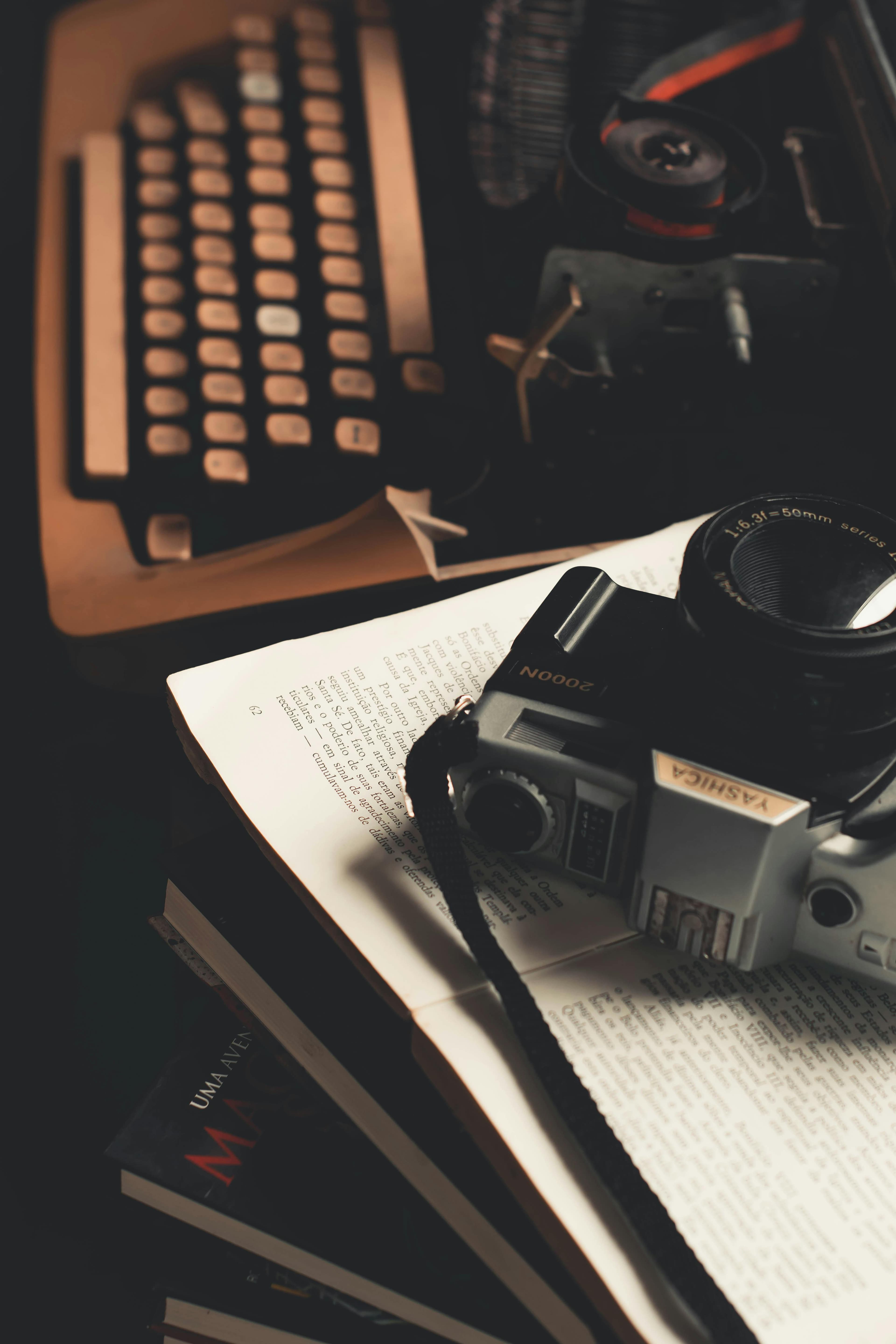 Travel planning essentials including maps, camera, and travel guides